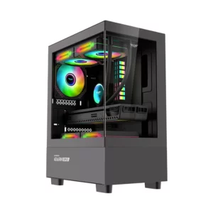 Armaggeddon Aquaron Duplex 2 Chroma Micro ATX Gaming Case with 3 Fans – Black