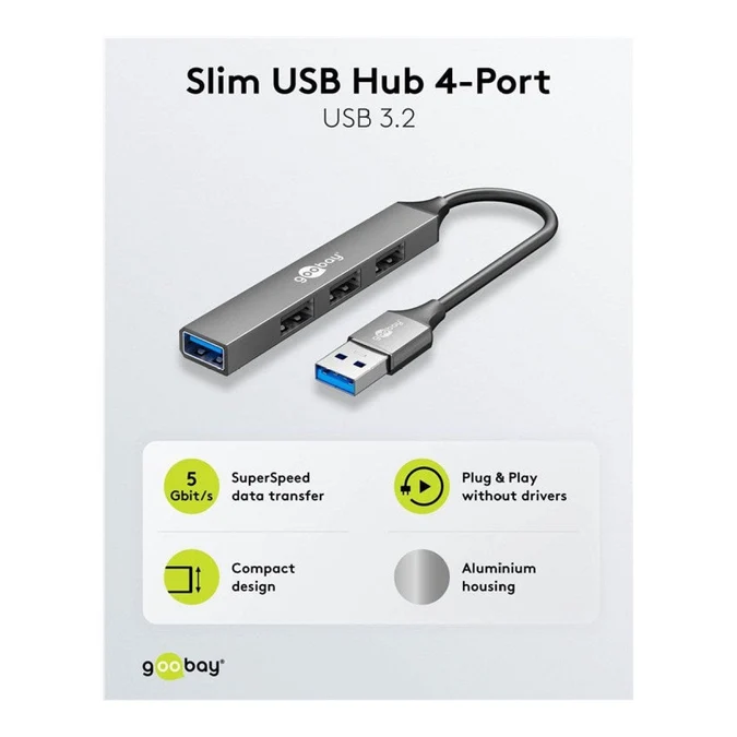 Goobay Slim 4-Port USB Hub - Image 2